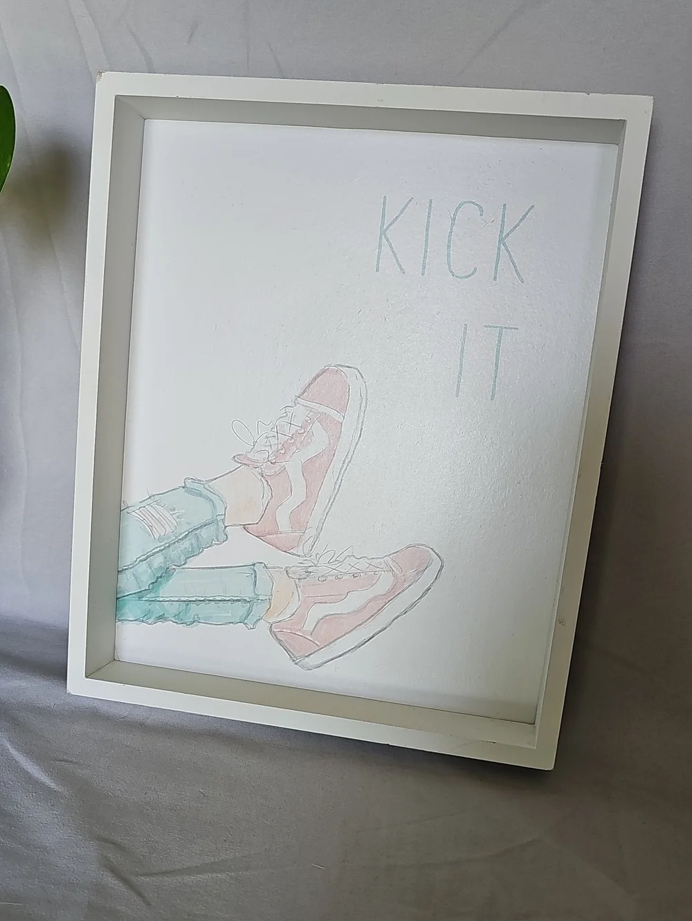 Hobby Lobby Kids Pink and Aqua 'Kick It' Wall Art